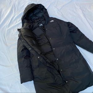 The north face womens black puffer parka jacket waterproof exterior
